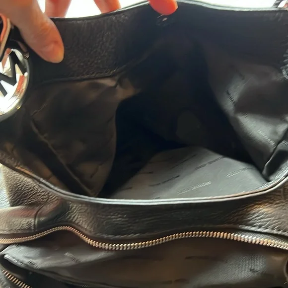 Hold for Oceanwhisperz Michael Kors Black Shoulder Bag with Silver Accents - Picture 5 of 13